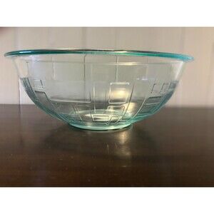 Pyrex #326 Clear Glass Block Test Pattern Mix Nest Bowl 4 Qt Vintage